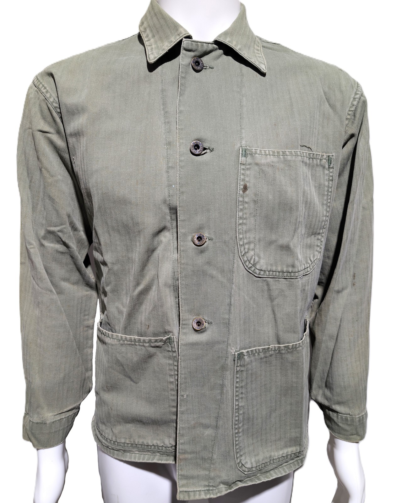 Original WWII USMC P41 HBT Utility Jacket w/ Faint EGA Stencil (42 Original WWII USMC P41 HBT Utility Jacket w/ Faint EGA Stencil (42