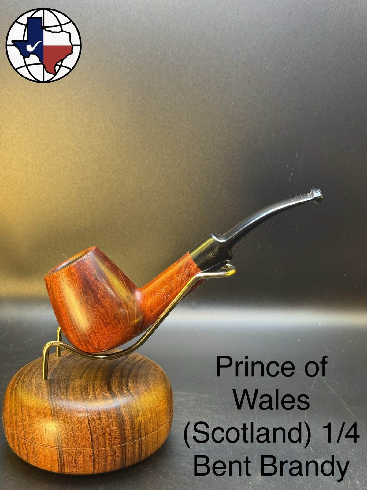 Vintage Prince Of Wales (Scotland) 1/4 Bent Brandy Tobacco Pipe