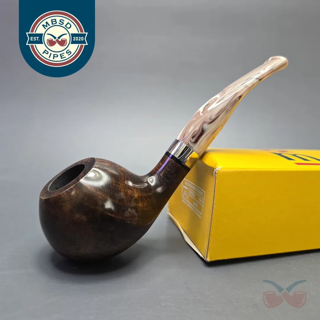 Molina Alba Smooth Dark Brown MV4 Author, Briar Pipe, New, 9mm