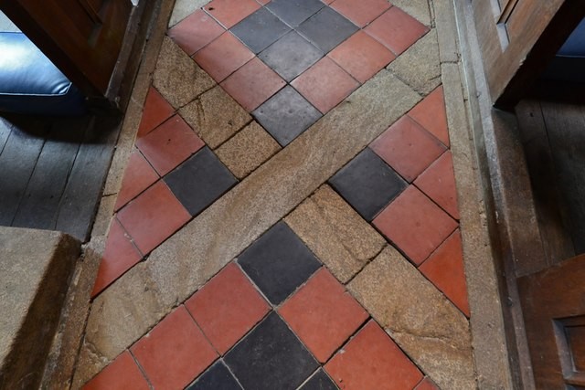 Photo 6x4 Melbury Bubb, St. Mary's Church: Floor tiles  c2017