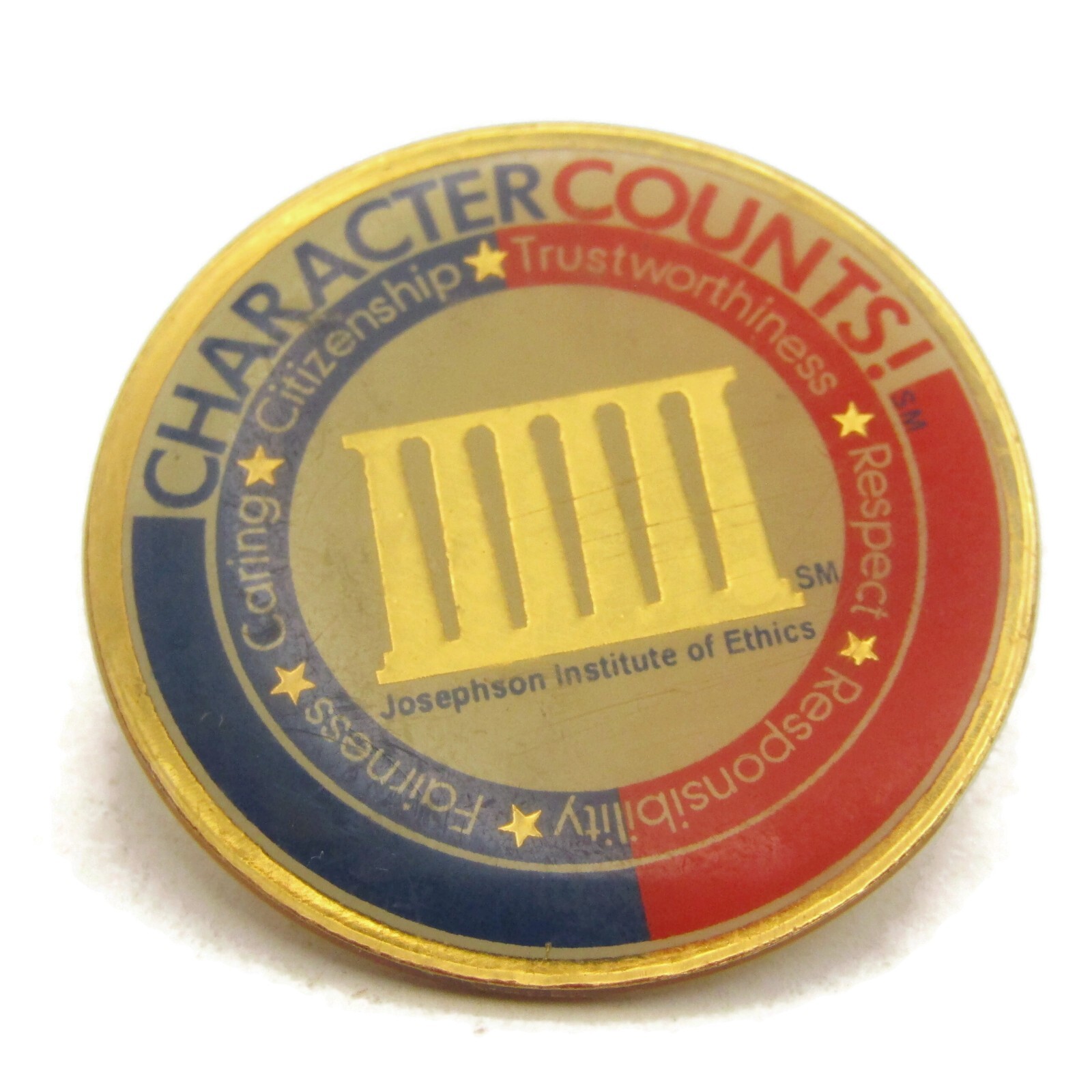 Josephson Institute of Ethics Character Counts Pin Vintage