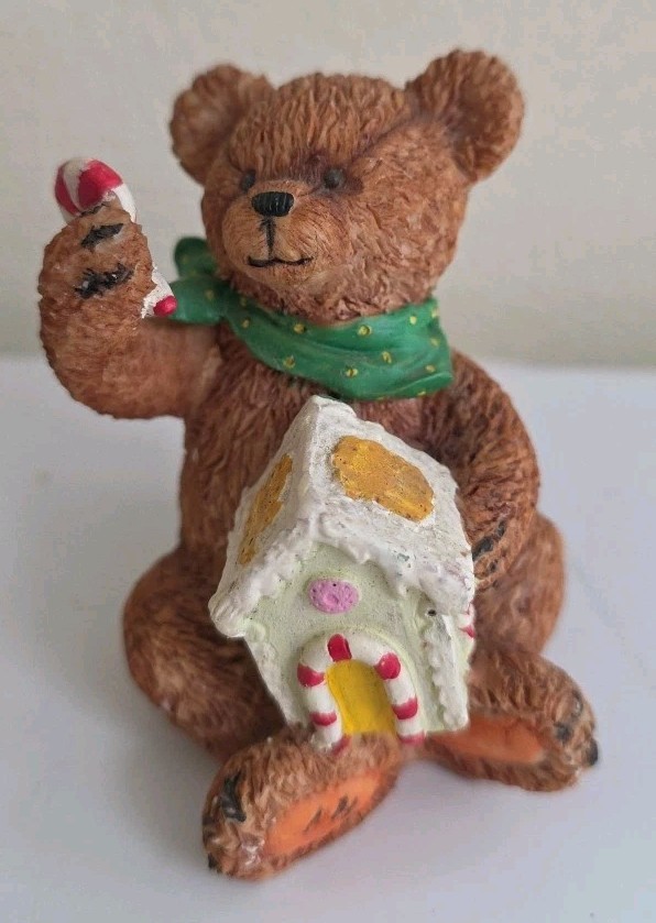 VTG Christmas Holiday Teddy Bear Figurine 3\