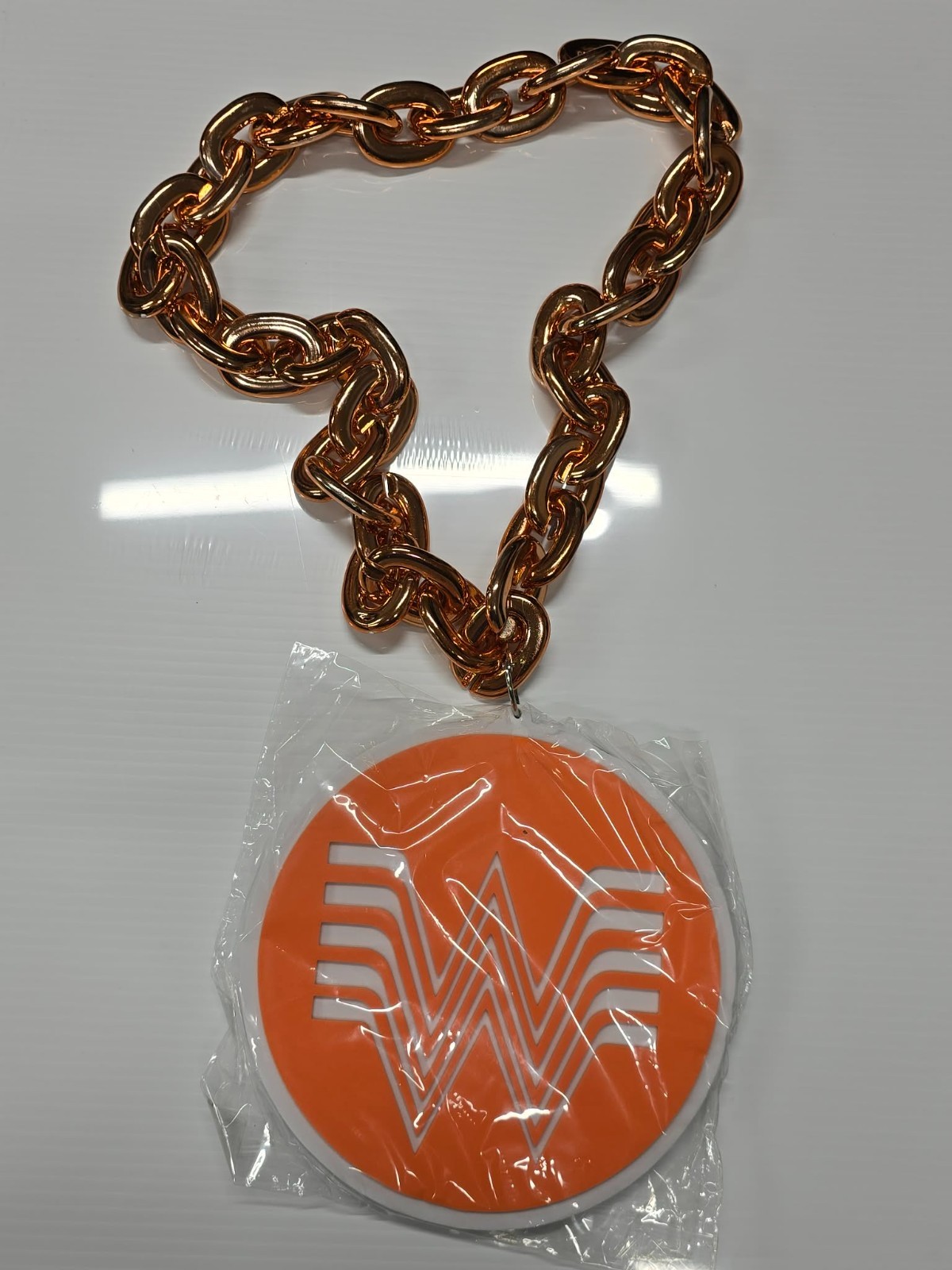 Whataburger Oversized Foam Necklace Orange Logo Chain Promo Party Accessory New
