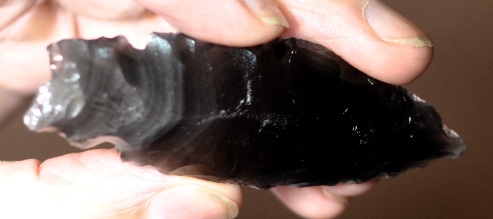 3.3 Inch Obsidian Primitive Projectile Point Repro
