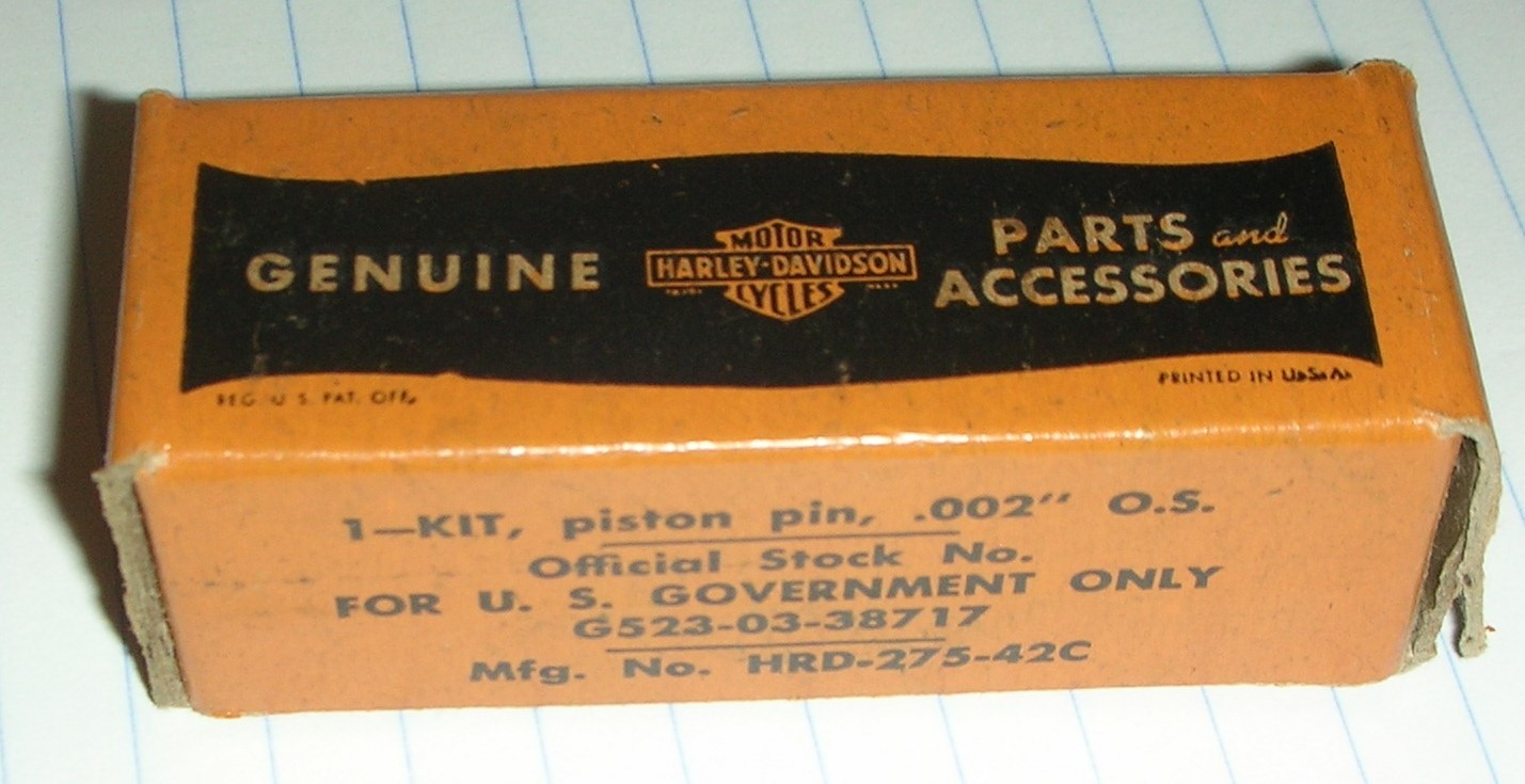 Vtg Genuine Harley Davidson Cycles Parts & Accessories Piston Pin & Original Box