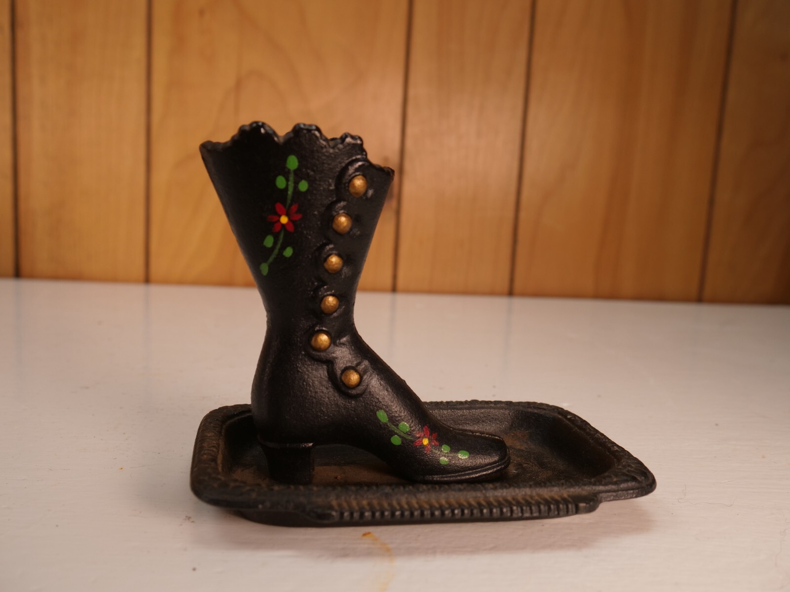 Original Victorian 1900s Wilton Boot Ashtray Cast Iron Pennsylvania USA Vanity