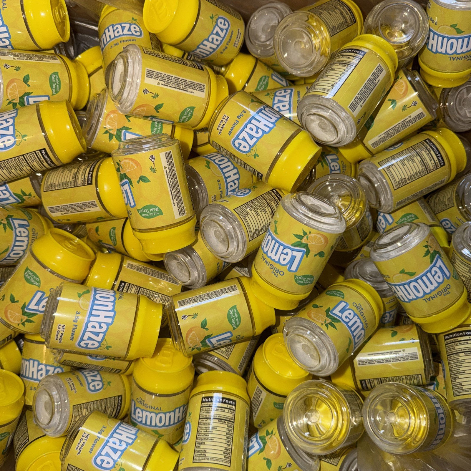 128 Pcs - 3.5g soda can packaging, Lemon heads design, Trendy & Durable