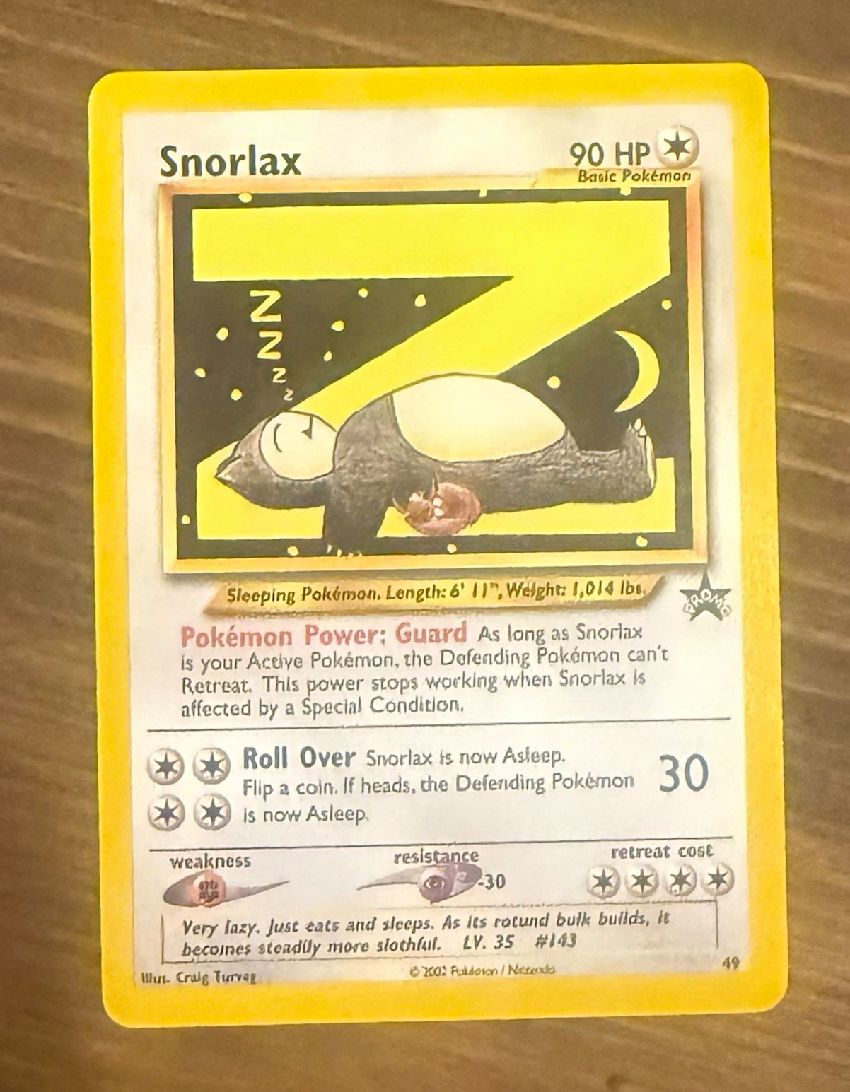 Nintendo Pokemon TCG Snorlax 49/53 Wotc Promo 90 HP Regular English 2000