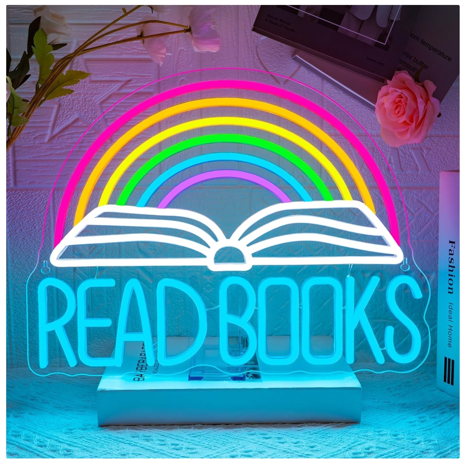 Rainbow Reading Enthusiast Neon Sign
