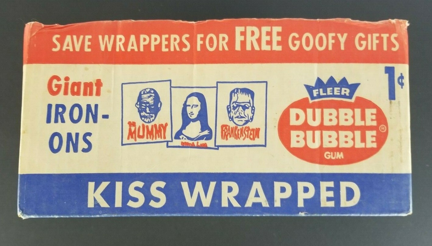 Vintage 1962? Fleer Dubble Bubble Giant Iron Ons Monsters EMPTY Display Box