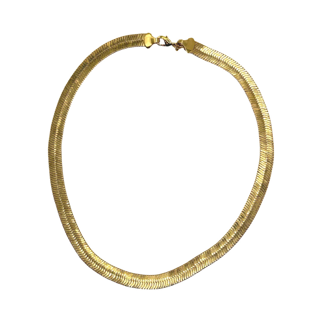 18K Gold Filled 8mm Herringbone Necklace