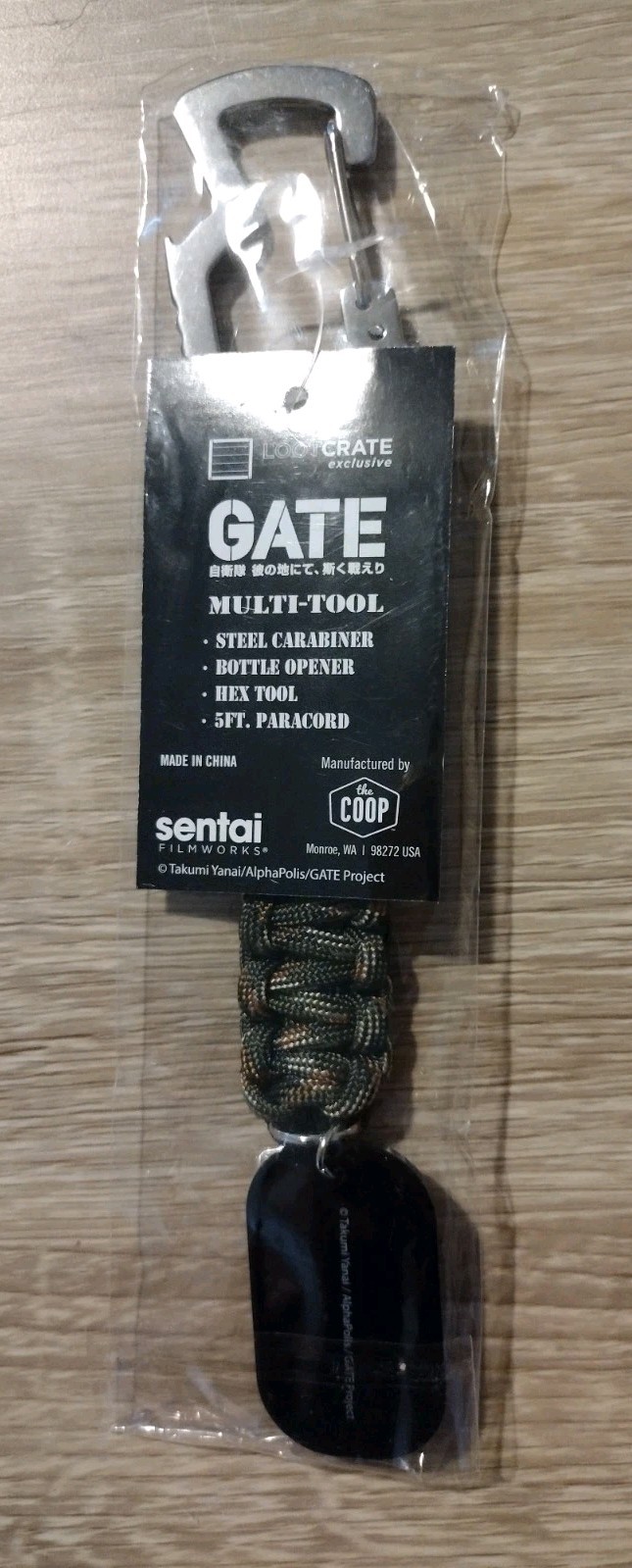 Loot Crate Exclusive GATE Multi Tool Carabiner Paracord Keychain Anime