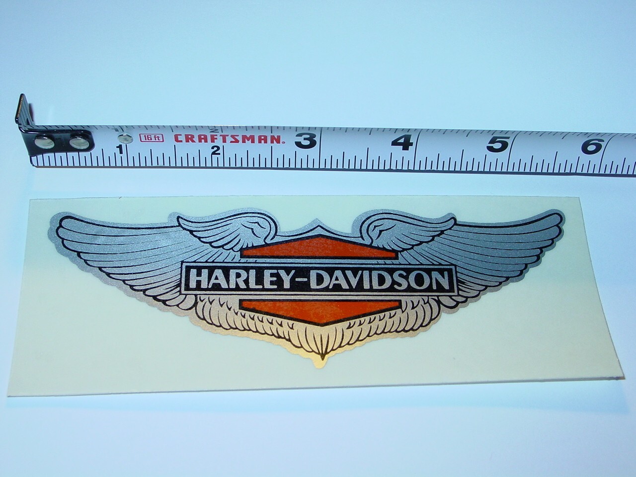 HARLEY DAVIDSON WINGS VINTAGE 1970\'s WINDOW MOTORCYCLE STICKER DECAL 2\
