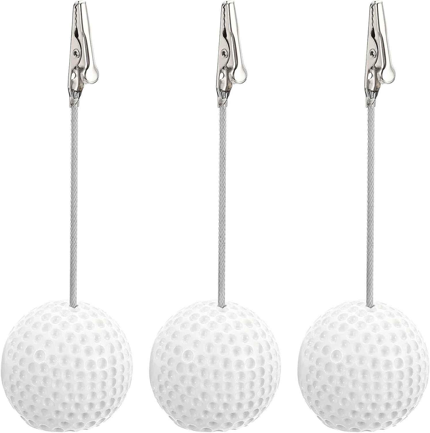 PATIKIL 3-pack Golf Ball Place Card / Memo Holder Gift Set Father Husband Son