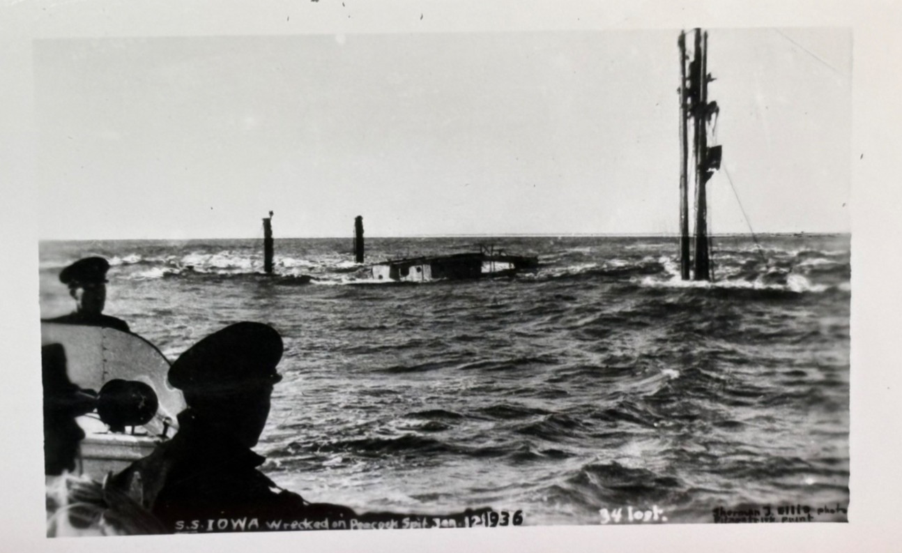 S.S. Iowa 1936 Shipwreck 34 Lost Peacock Spit Columbia River Bar RPPC