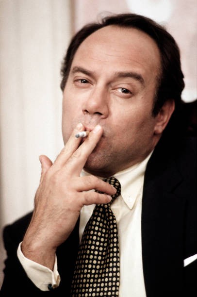 Italian actor director Carlo Verdone smoking on the set of the fil- Old Photo