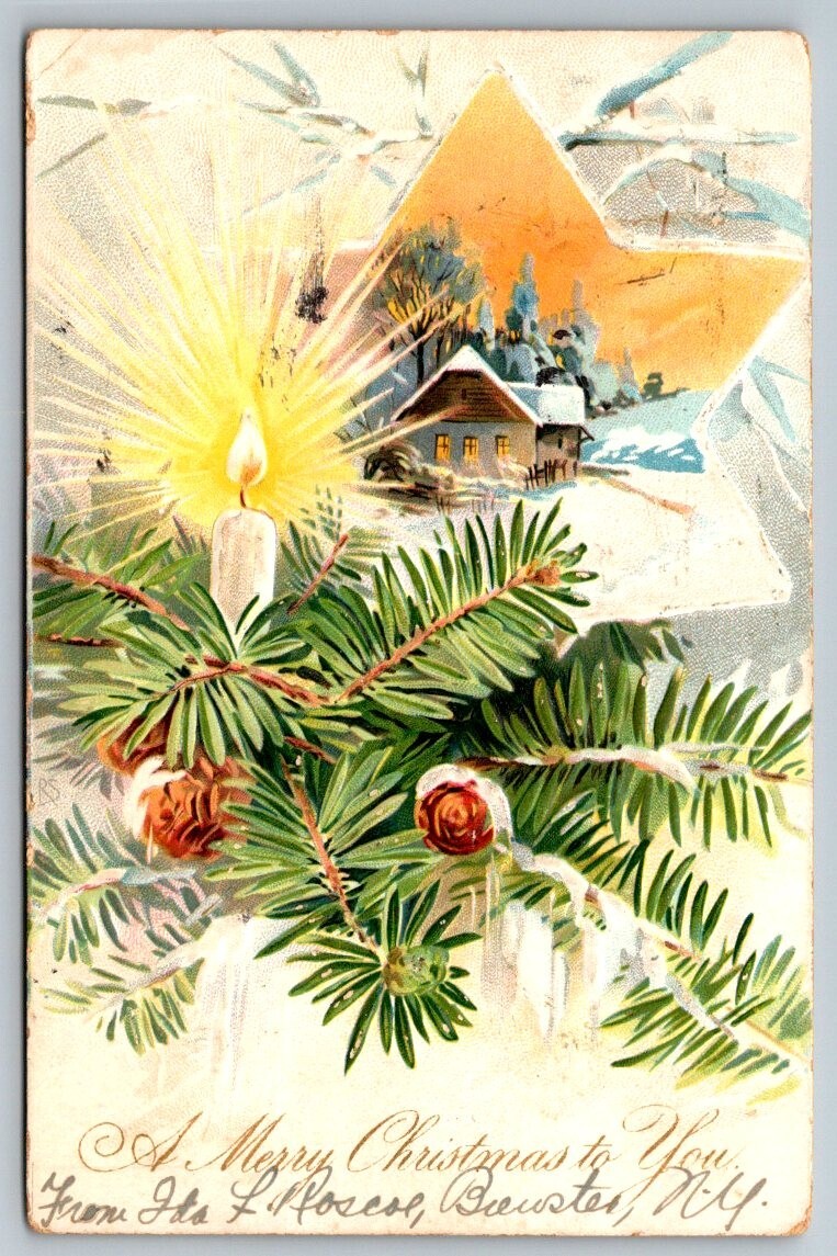 1907  Christmas  Xmas  Greetings   Postcard