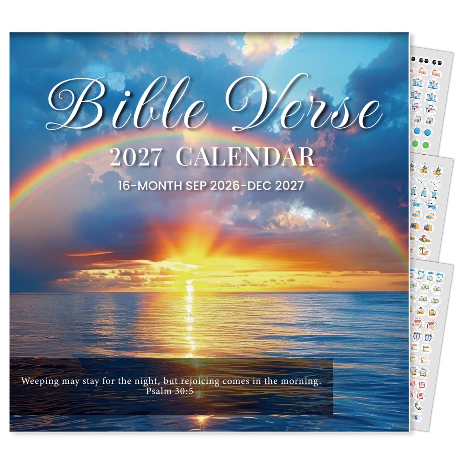SUNEE 2026-2027 Wall Calendar with Stickers, 12x12 Inches with 12 Months from Ja