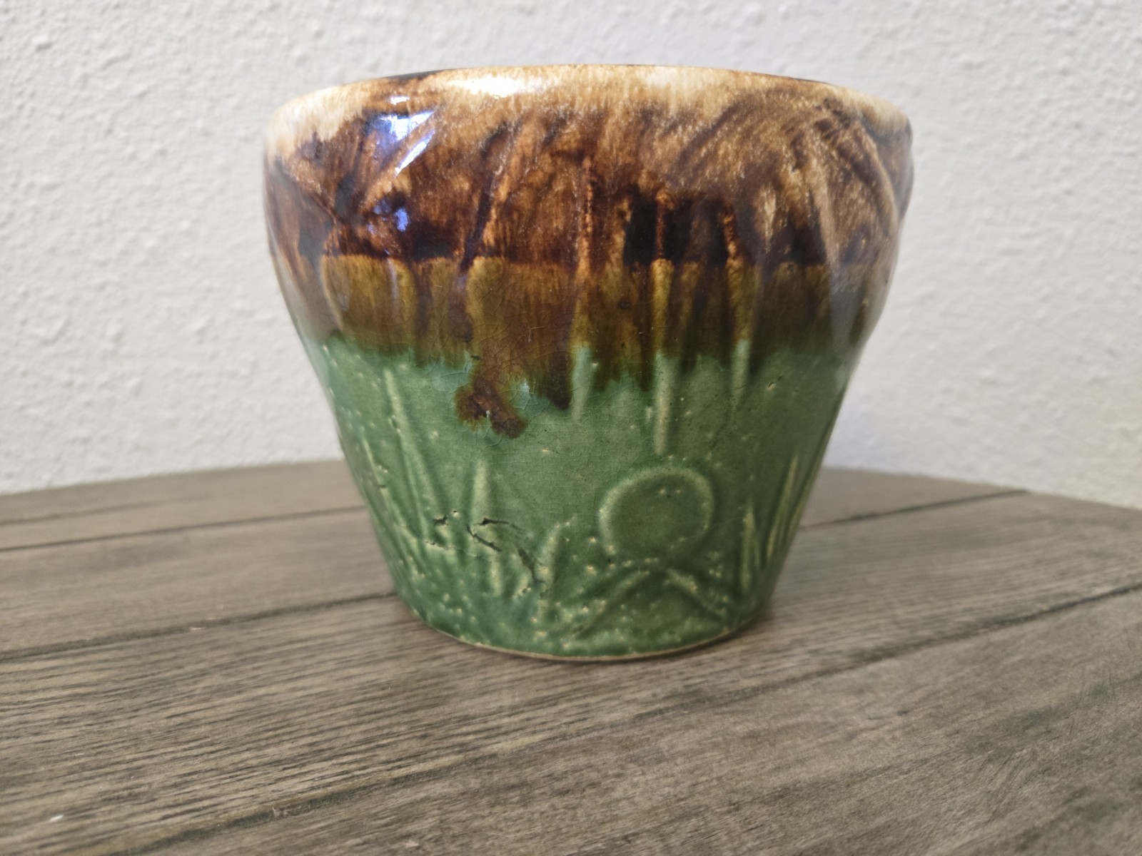 Robinson Ransbottom Roseville Pottery Jardiniere Pot Planter Sun Star Moon 5x6 Robinson Ransbottom Roseville Pottery Jardiniere Pot Planter Sun Star Moon 5x6
