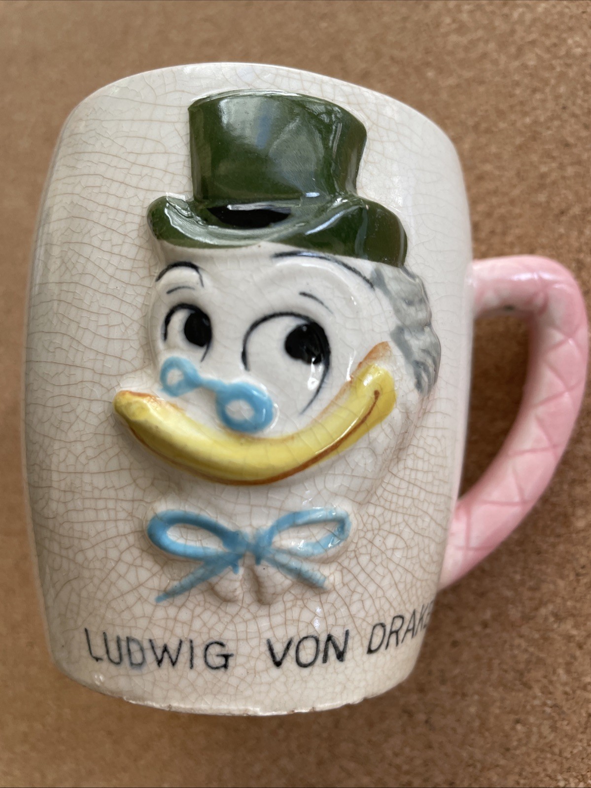 Vtg Disney Ludwig Von Drake Ceramic Coffee Mug 1961