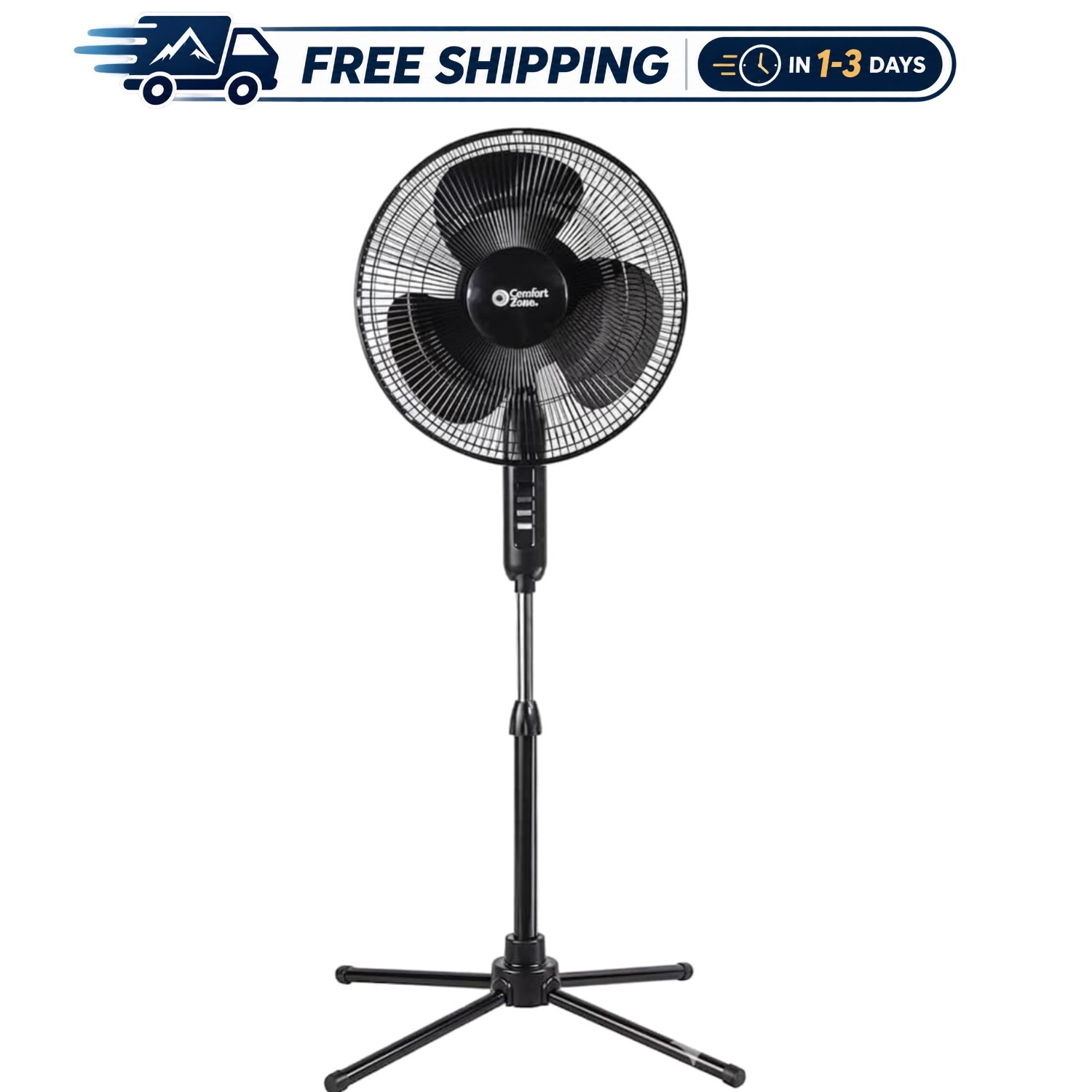 Elegant 16-Inch Electric Oscillating Pedestal Fan with Adjustable Height & Tilt