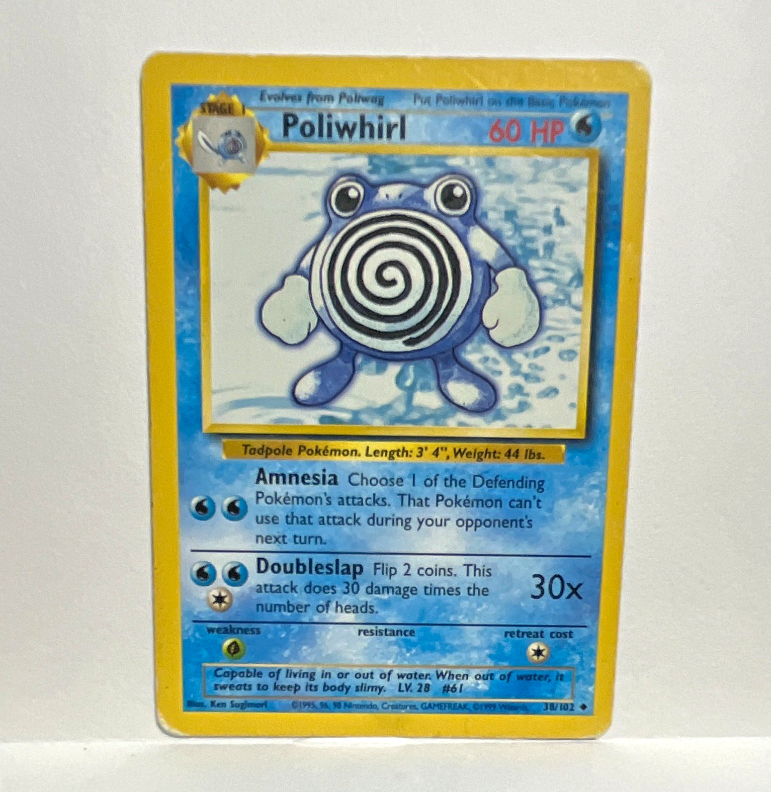 Pokémon TCG Poliwhirl 38/102 Base Set Uncommon Unlimited Regular 60HP 1999