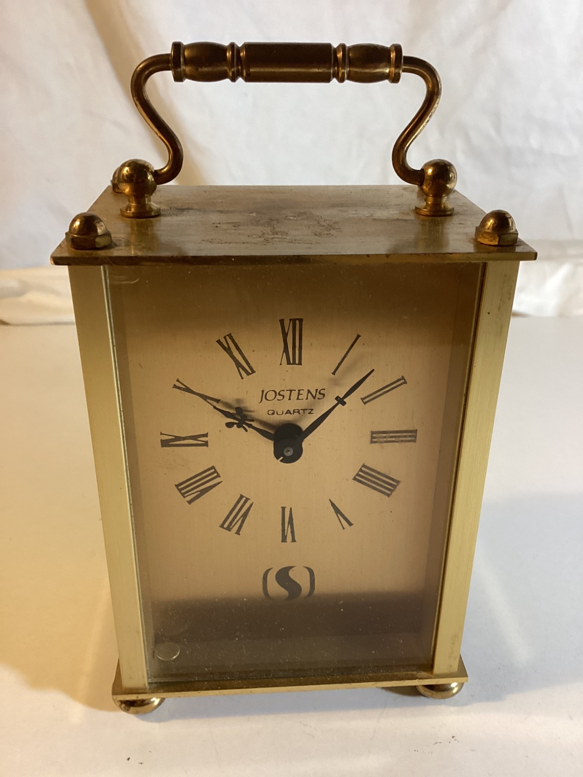 Nonworking Brass Jostens Carriage Clock Quartz West Germany - PARTS ONLY