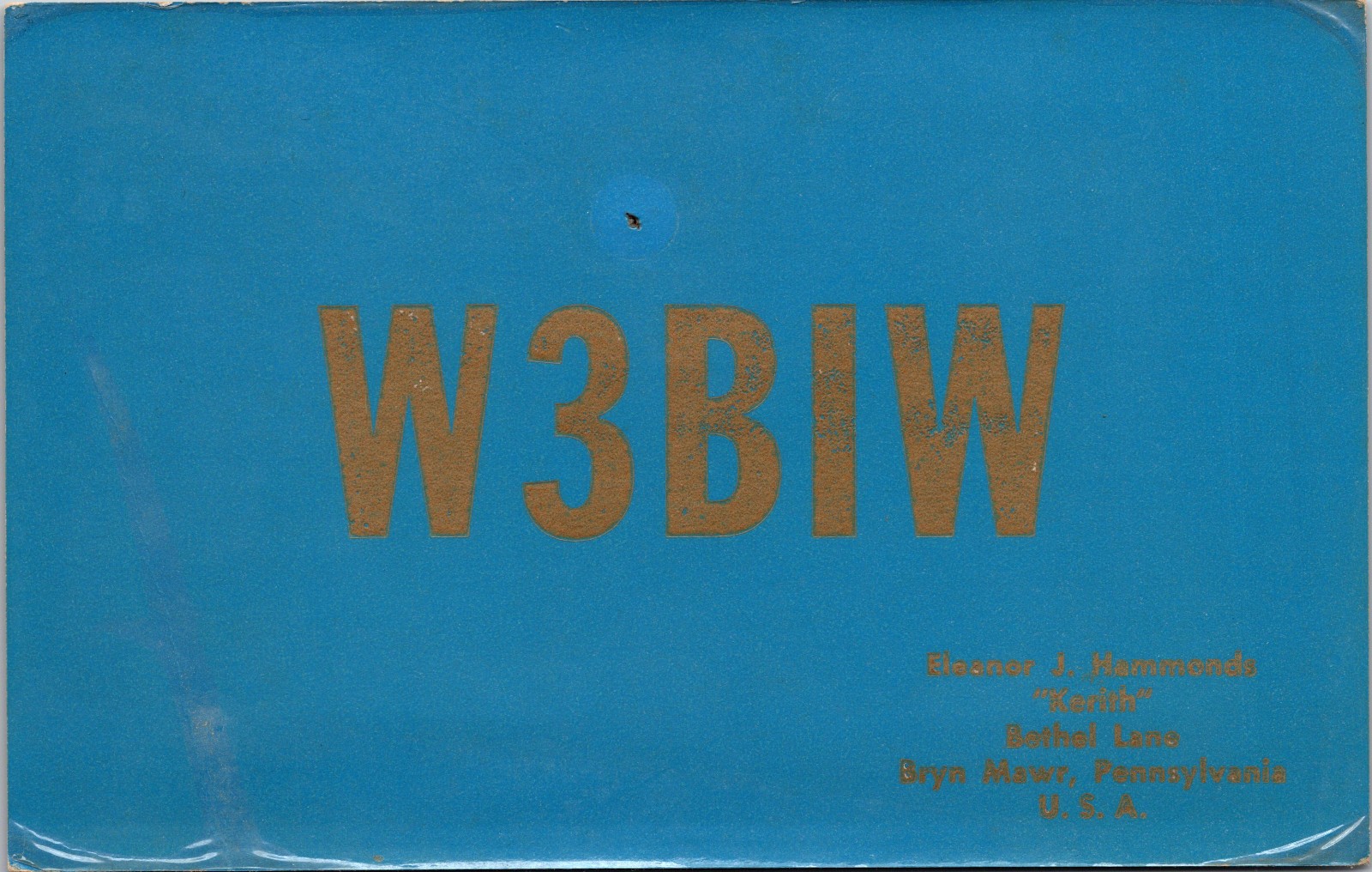 1956 W3BIW Eleanor Hammonds Bryn Mawr PA Ham Amateur Radio QSL Card Postcard 1956 W3BIW Eleanor Hammonds Bryn Mawr PA Ham Amateur Radio QSL Card Postcard