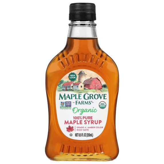 Maple Grove Farms Organic 100% Pure Maple Syrup, Pour Glass Bottle, 8.5 fl oz Maple Grove Farms Organic 100% Pure Maple Syrup, Pour Glass Bottle, 8.5 fl oz