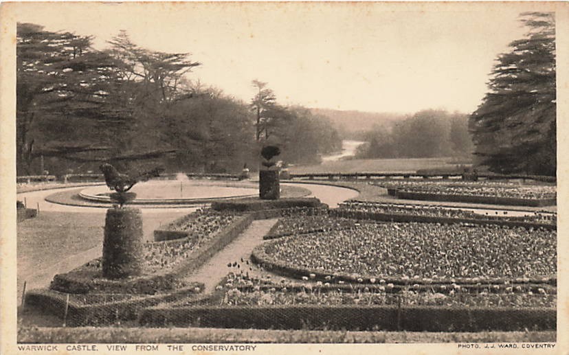 Postcard England: Warwick Castle View From the Conservatory, Warwick DB Postcard England: Warwick Castle View From the Conservatory, Warwick DB