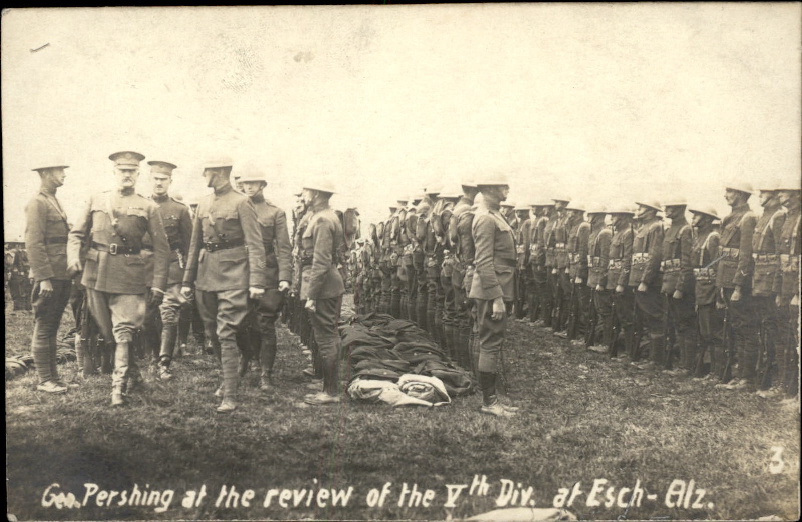 Esch Luxembourg Gen. Pershing review c1910s Real Photo Vintage Postcard bhn