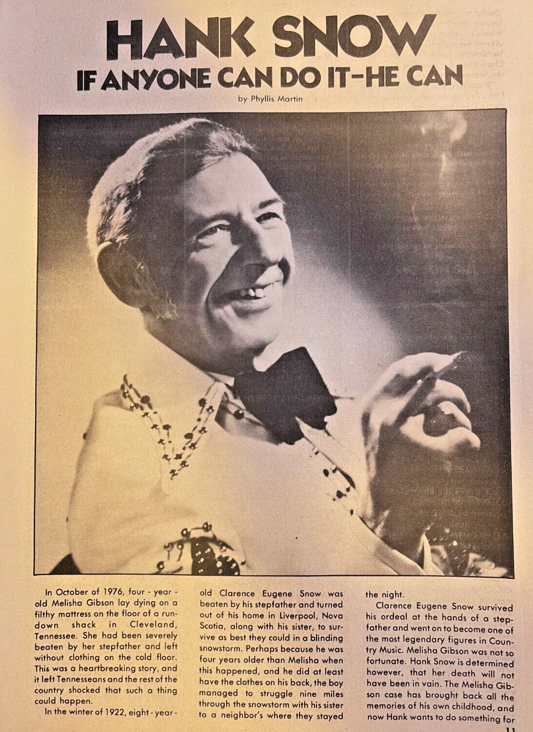 1979 Country Singer Hank Snow 1979 Country Singer Hank Snow