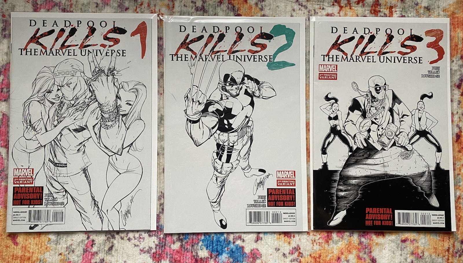 DEADPOOL KILLS THE MARVEL UNIVERSE #1 2 3 2ND PRINT 2012 J SCOTT CAMPBELL 1-3