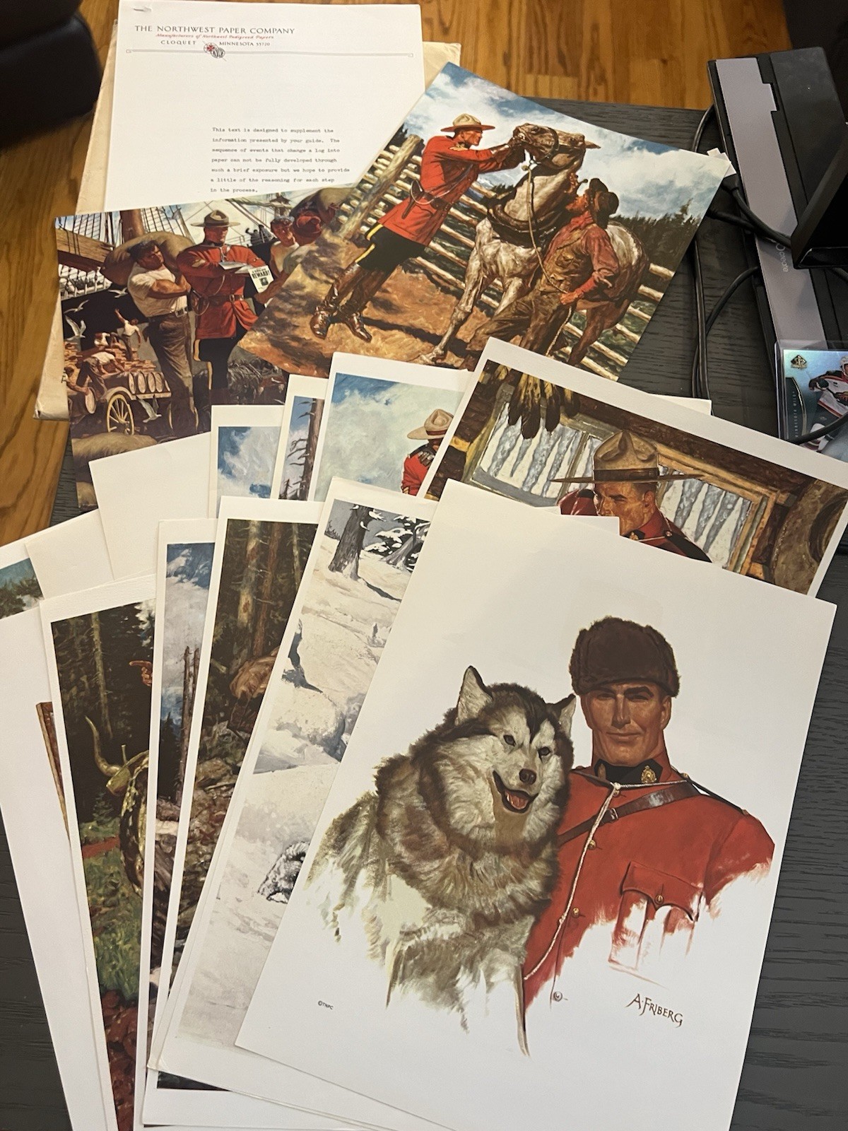 Northwest Paper Co Cloquet MN Sales Sample Kit Royal Canadian Mountie 16 Prints