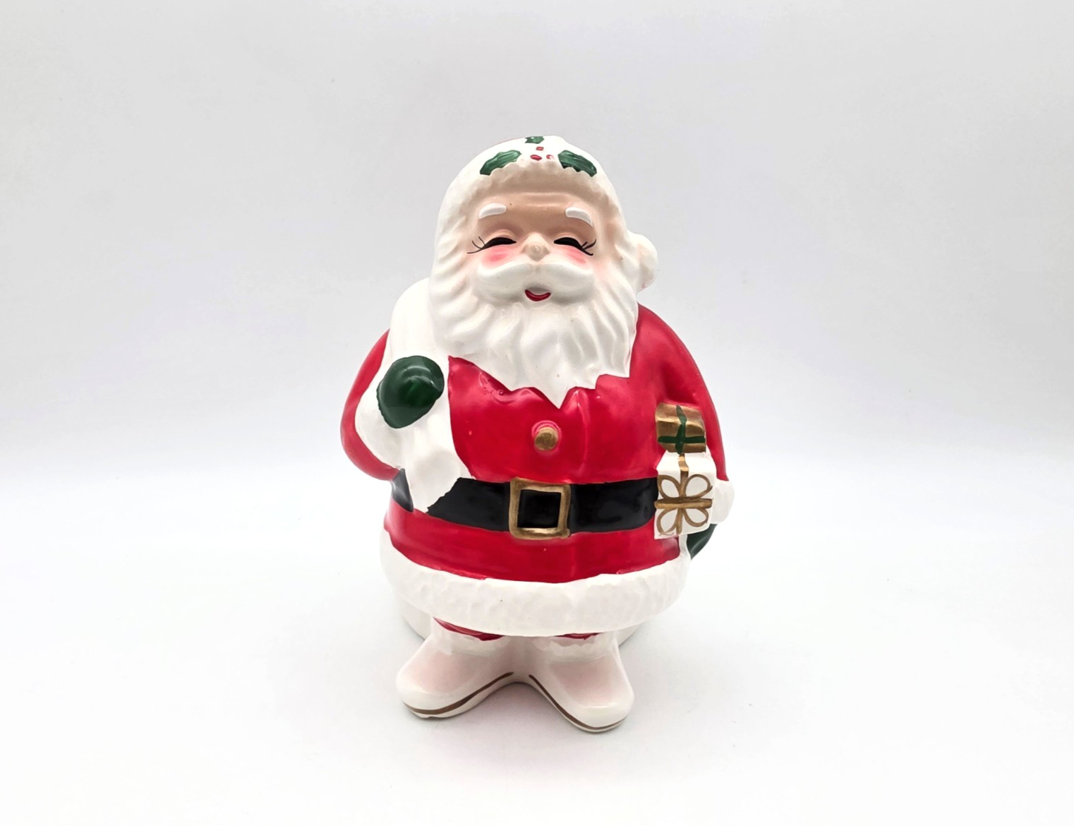 VINTAGE 1950\'s SANTA CLAUS CERAMIC BANK MARKED NAPCO X6546 JAPAN W/PLUG EXCOND.