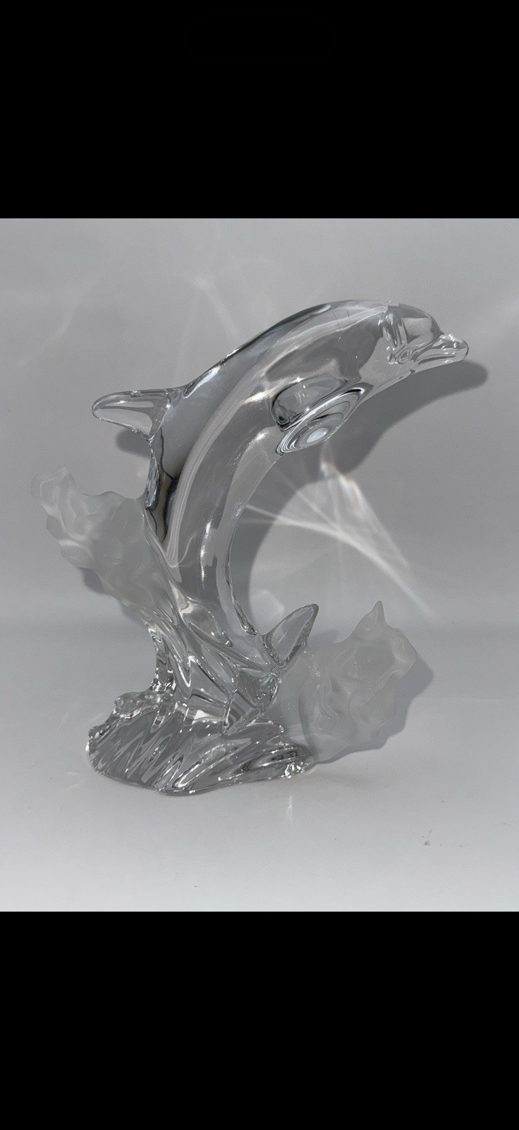 Lenox Crystal Magnificent Dolphin w/ Accent Waves 1994 Crystal Animal Collection