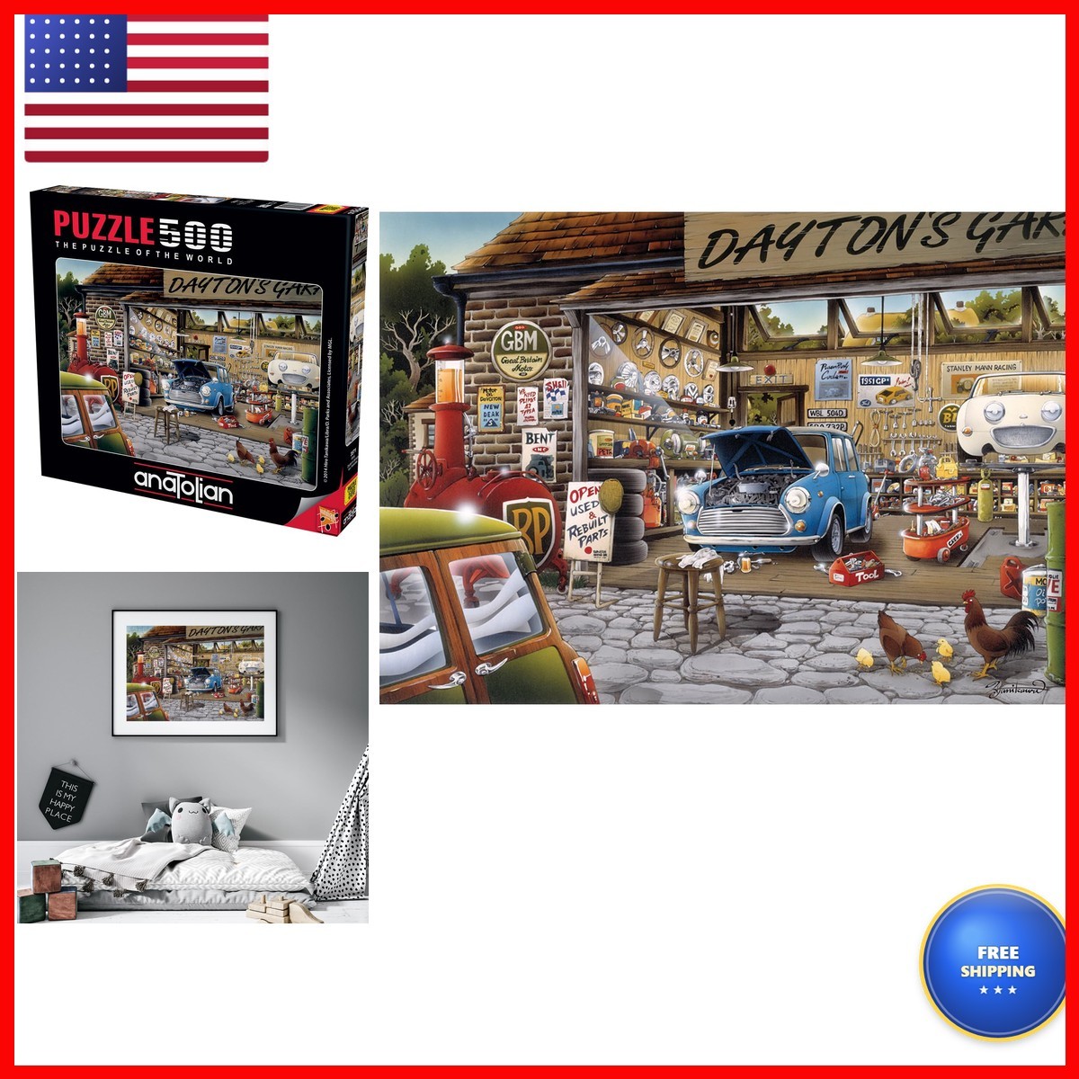 Anatolian Puzzle - Dayton's Garage, 500 Piece Jigsaw Puzzle, 3571