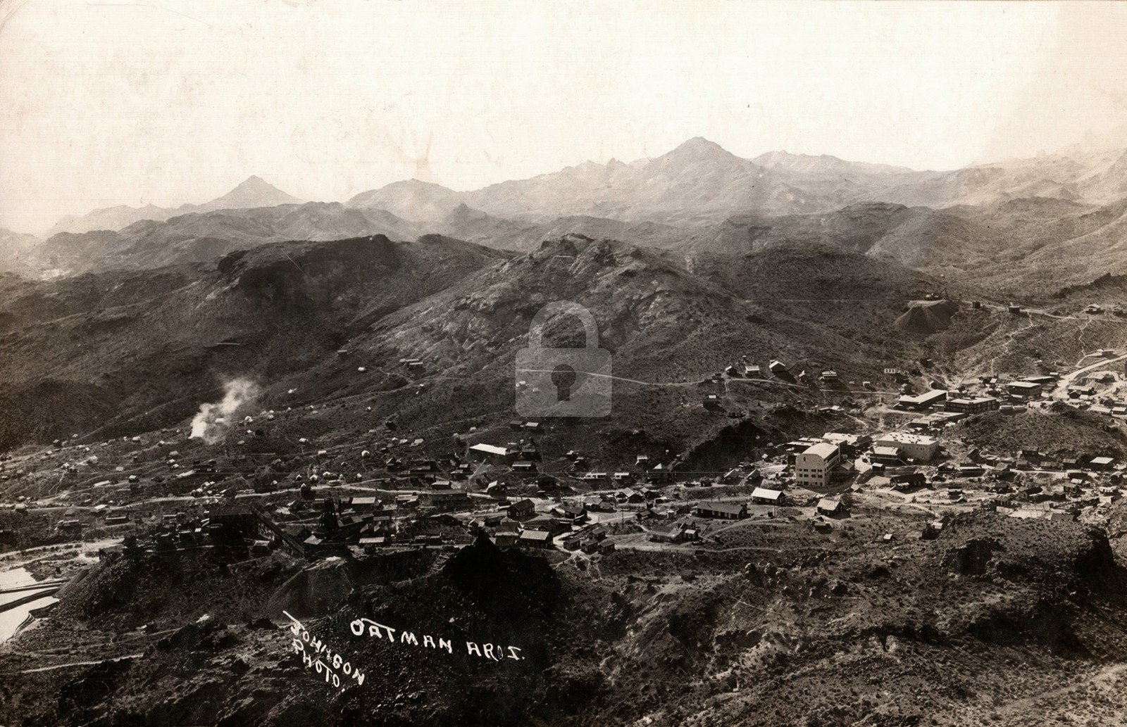 Oatman Arizona c1915 Johnson Birdseye View Mining RPPC Photo Postcard COPY