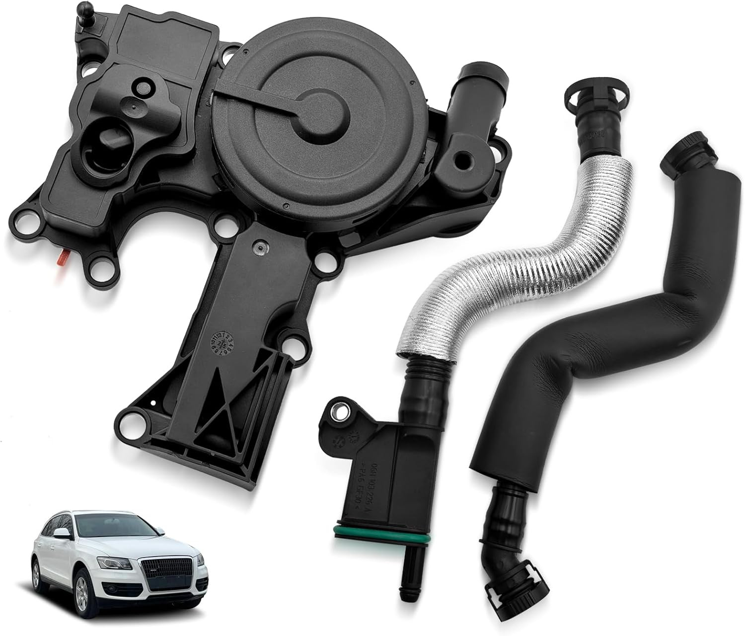 06H103495AB PCV Valve Engine Crankcase Vent Oil Separator Breather Hose 3-Piece