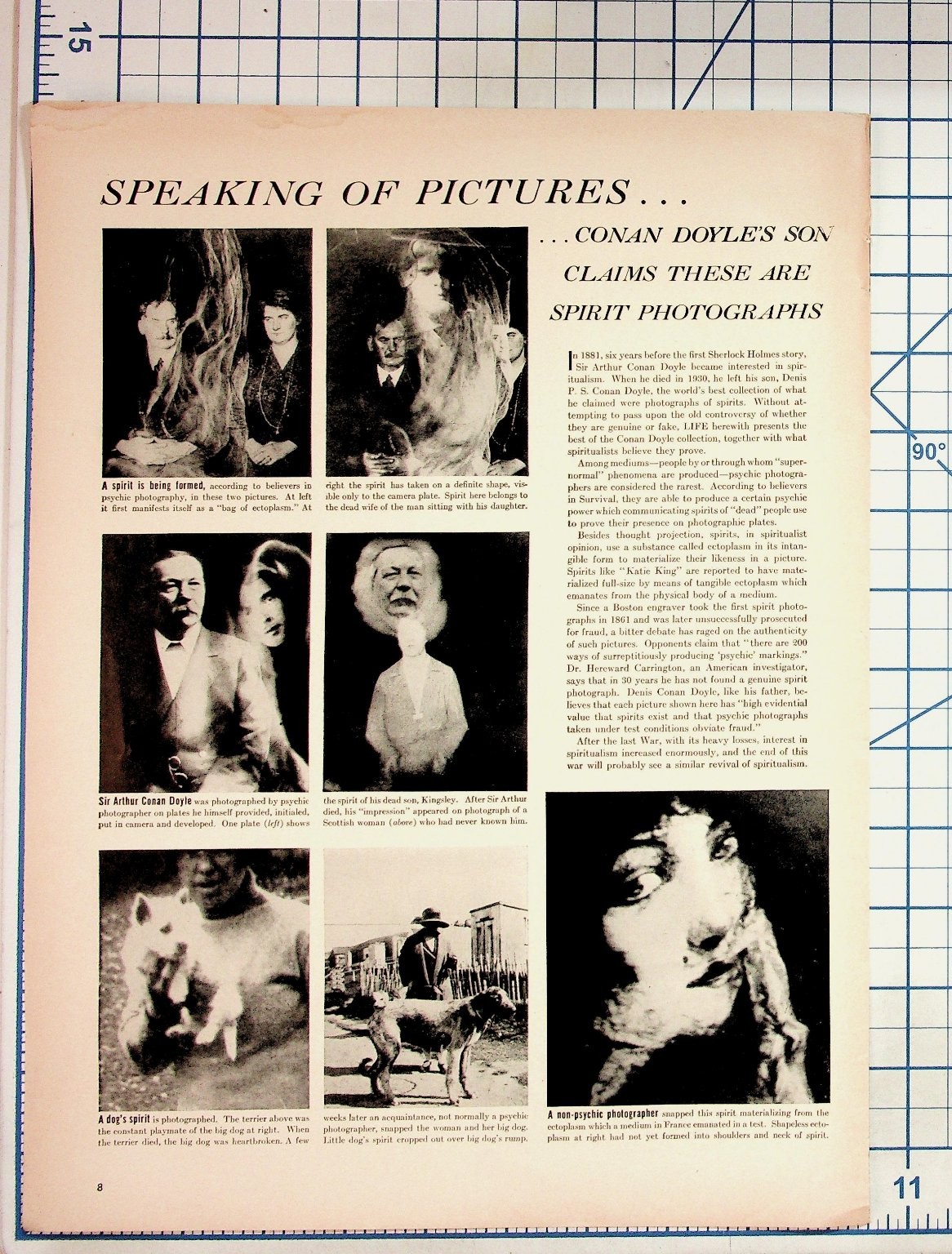 1940s Spirit Photography Magazine Spread Conan Doyle Spiritualism Ephemera 1940s Spirit Photography Magazine Spread Conan Doyle Spiritualism Ephemera