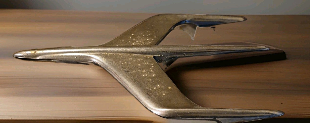 Vintage 55 56 MERCURY CHROME HOOD ORNAMENT OEM 10460 16850 B 1955 1956 Jet