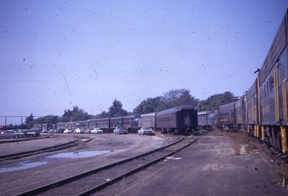  Railroad Train Locomotive Yard SCRAP TRACK Original 1967 Photo Slide