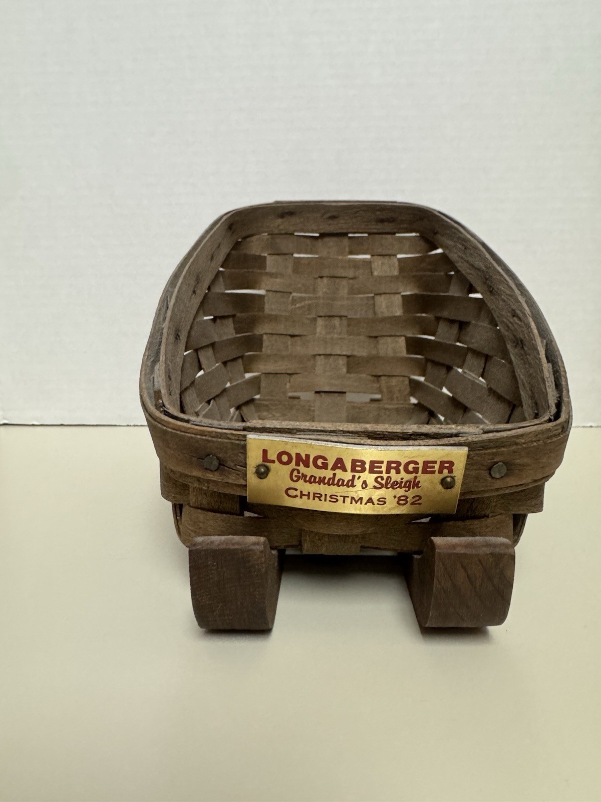 Longaberger Grandad\'s Sleigh Basket 1982 Christmas - Vintage