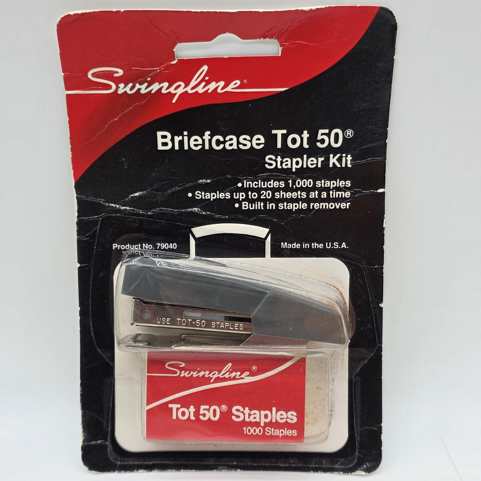 Swingline Briefcase Tot 50 Mini Stapler Kit Gray No.79040 Vintage Sealed