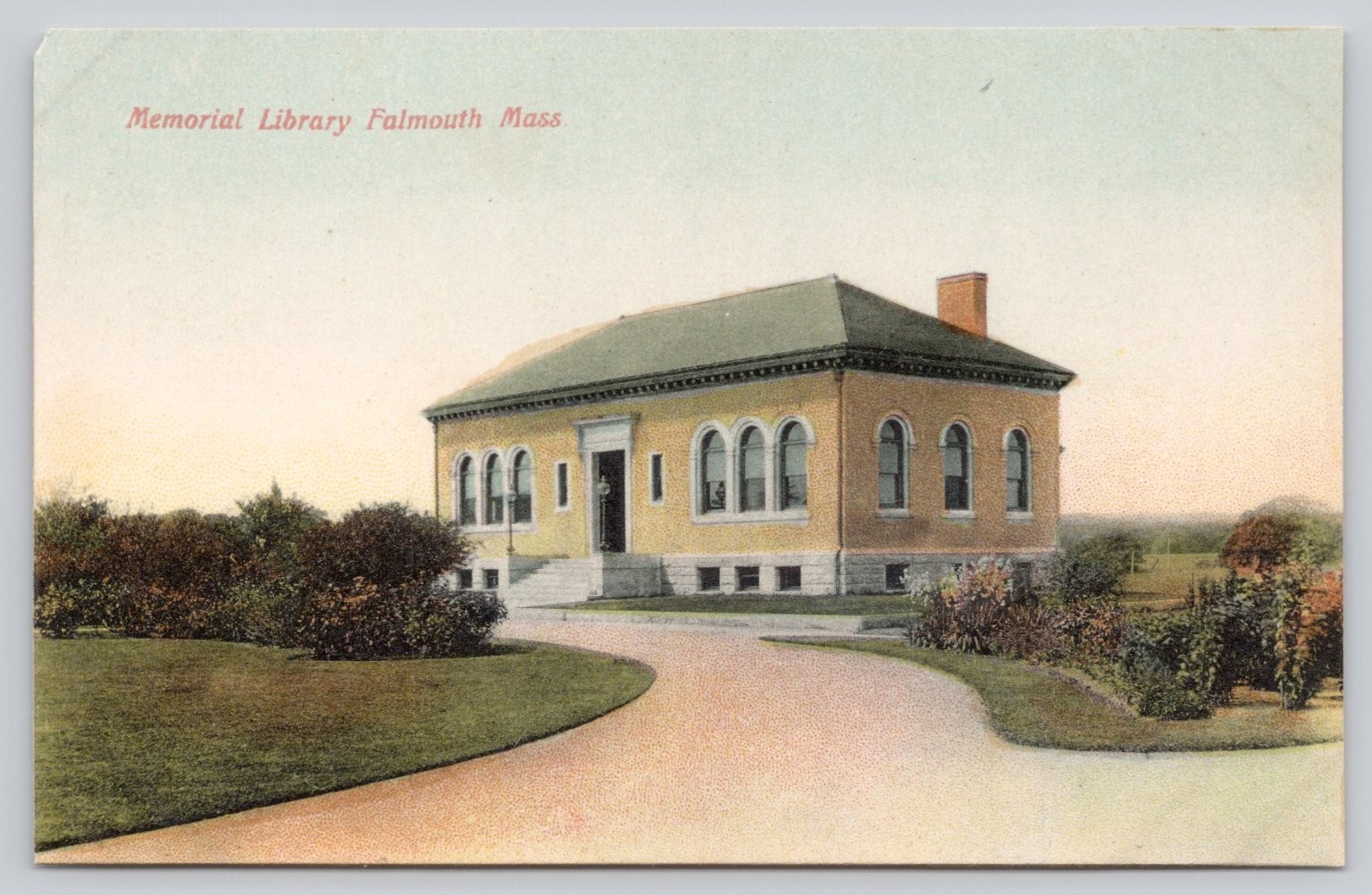 Memorial Library Falmouth MA Postcard Early 1900s The Metropolitan News