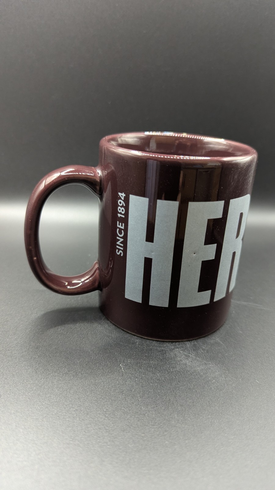Hersey’s Chocolate Coffee Mug - Great Condition. Brown With Silver Letters 10 Oz