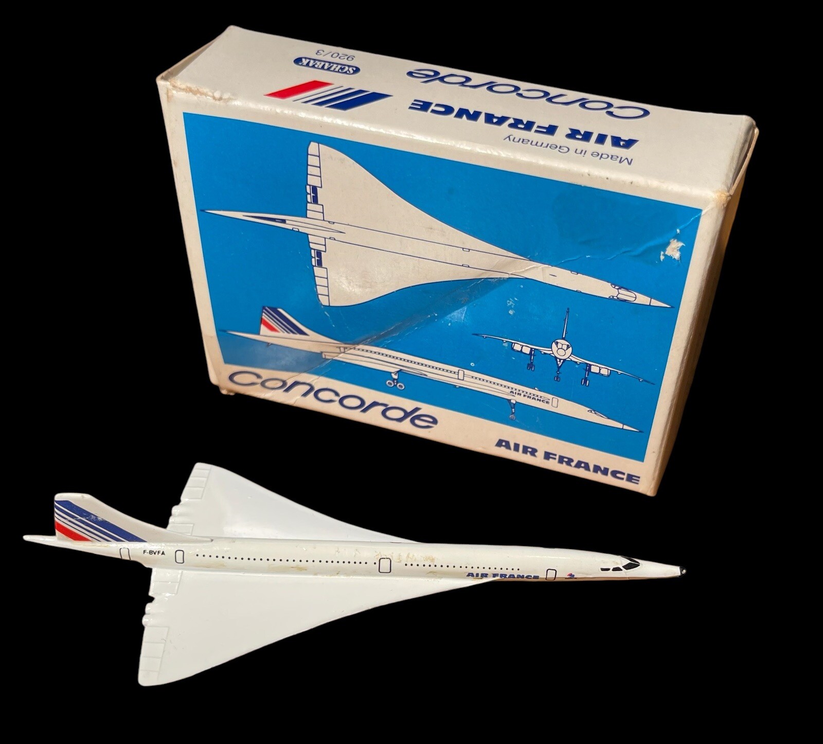 SCHABAK 920/3 CONCORDE AIR FRANCE 1:600 SCALE METAL MODEL BOXED