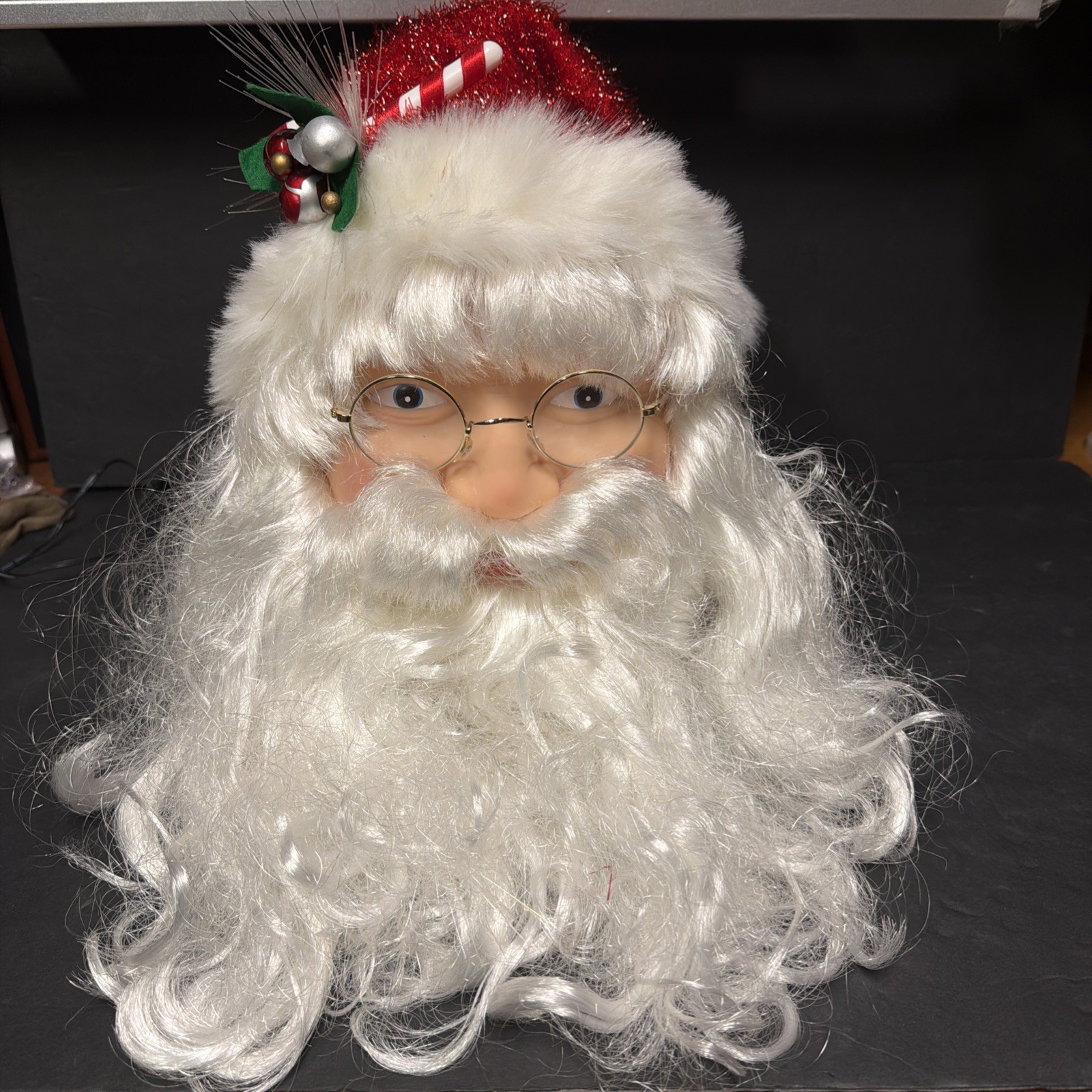 Vintage Large 12” Fiber Optic Santa Claus Tabletop Christmas Decoration