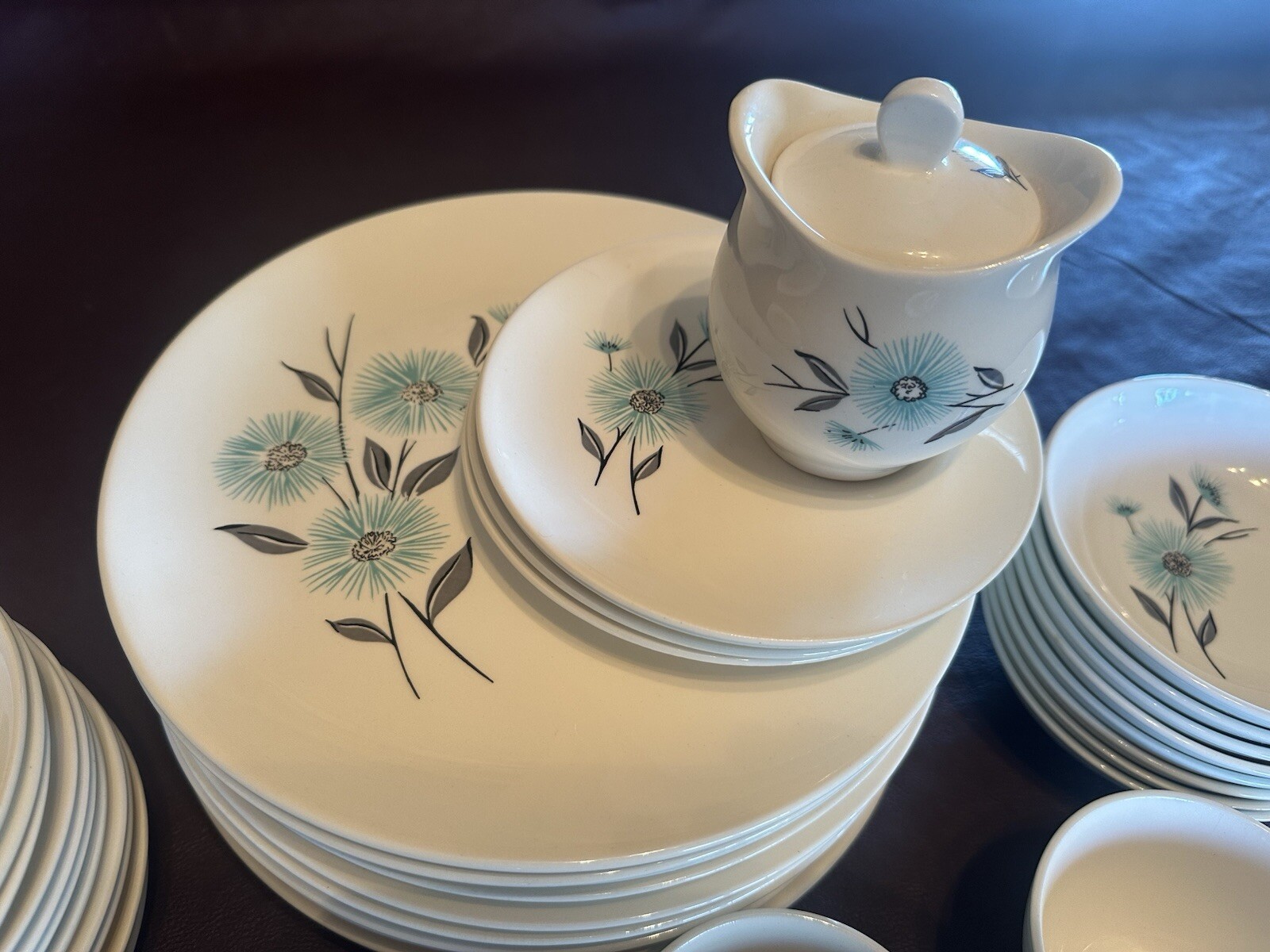 Excellent Steubenville 46 Piece Dinnerware Set. MCM, 1950s Style. Excellent Steubenville 46 Piece Dinnerware Set. MCM, 1950s Style.