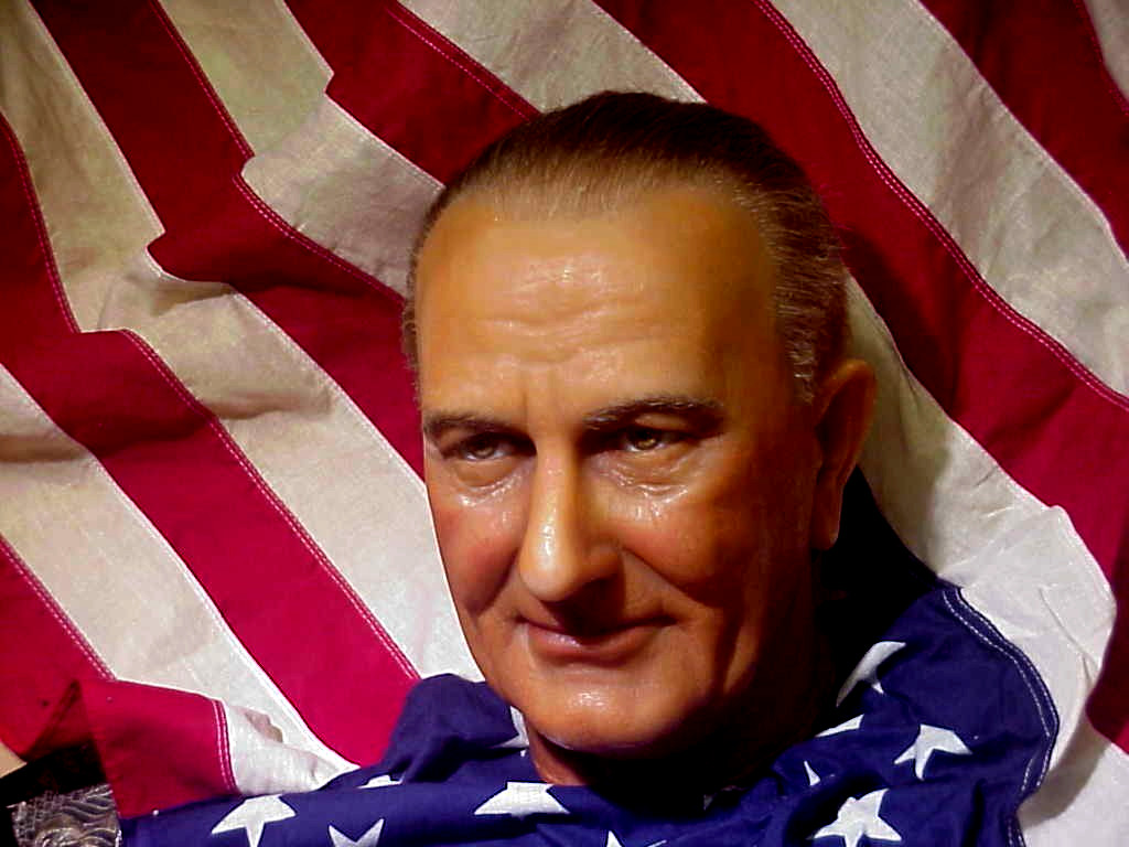 VINTAGE FULL SIZE WAX HEAD PRESIDENT LYNDON B JOHNSON LBJ GEMS LONDON WAX MUSEUM